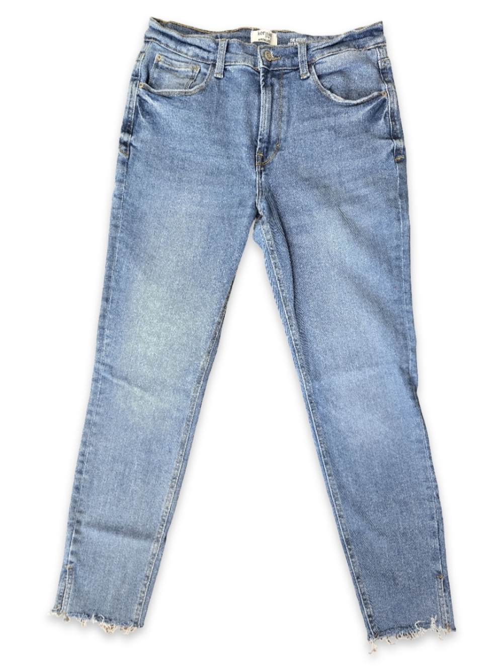 Kensie Jeans The Kelsey High Rise Skinny Women 10/30 Blue Raw Hem Great‎